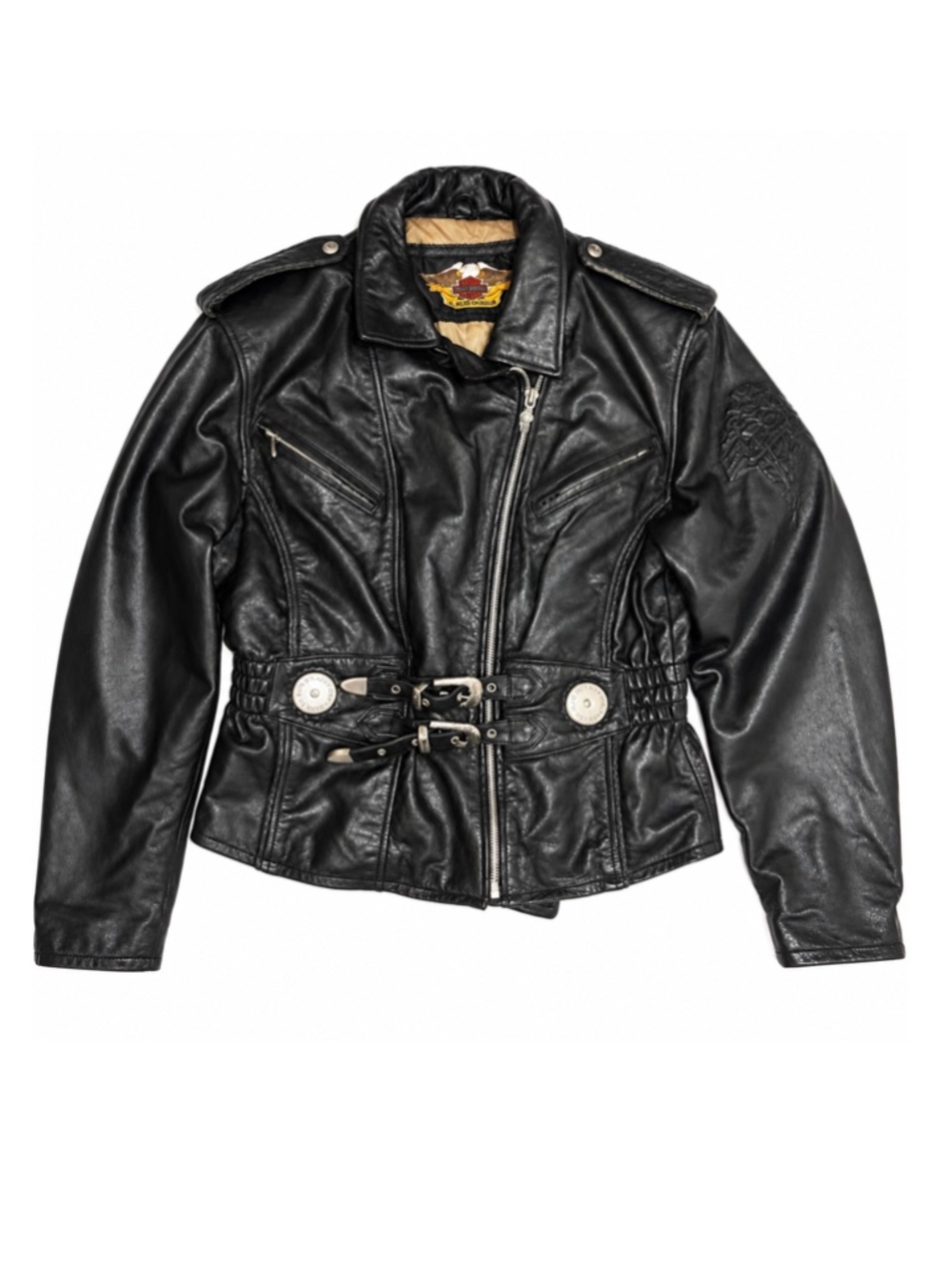 Vtg 1993 Harley Davidson Sierra Rose Leather Jacket Womens M 98165-93VW Biker